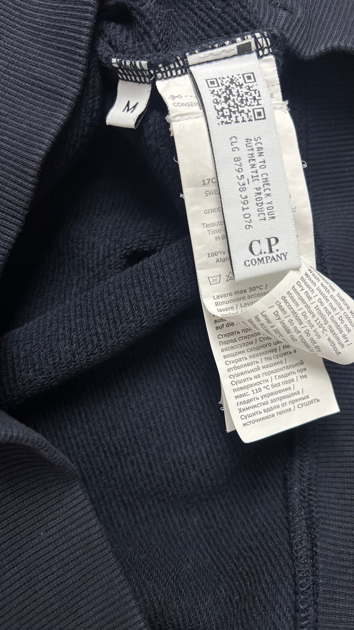 Rundhals-Sweatshirt C.P Company Diagonal Raised Fleece Lens, Navy, Größe M — zusätzliches Foto 4