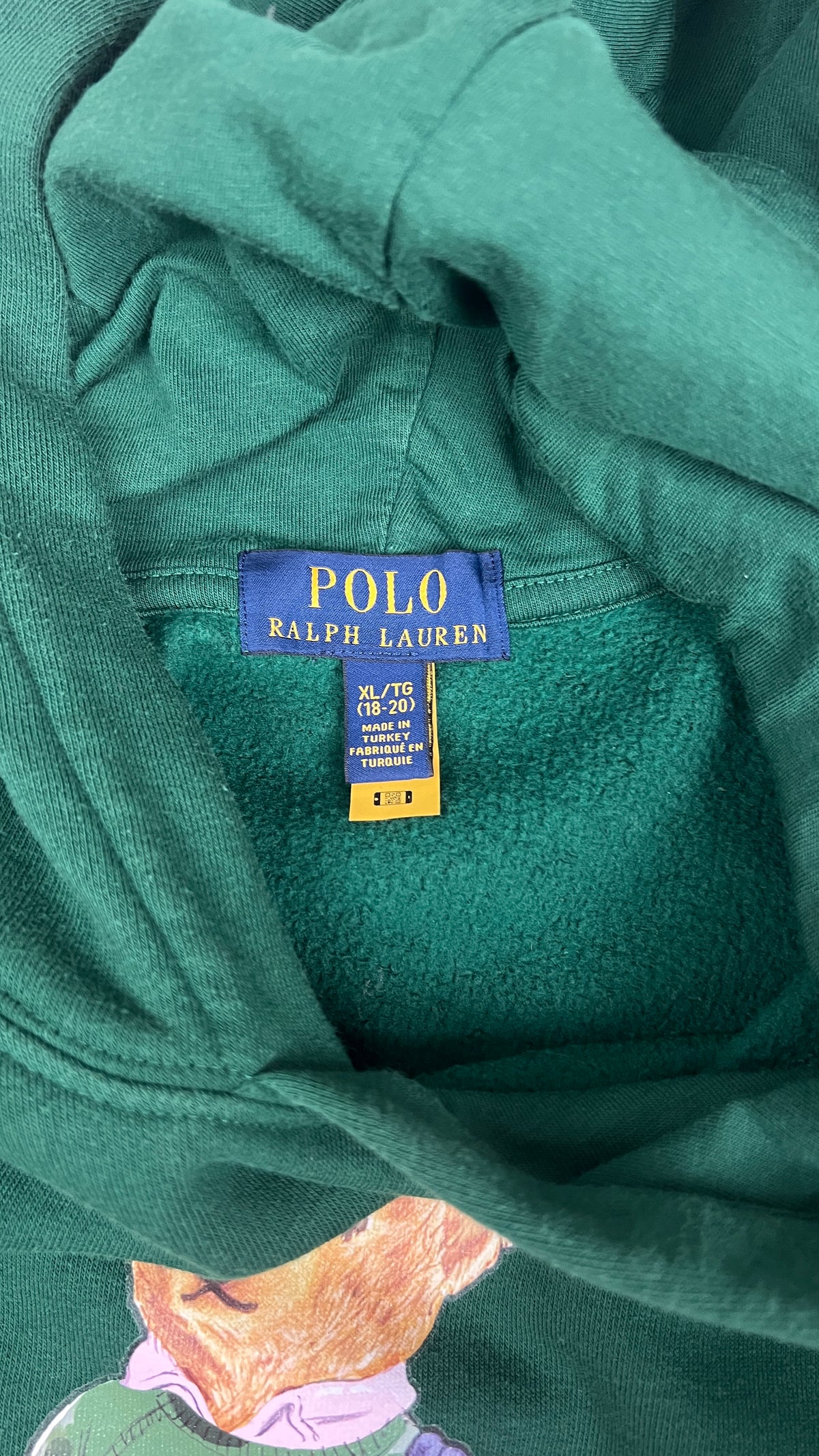 Hoodie Ralph Lauren Polo Bear Junior, Grün, Größe S — zusätzliches Foto 4