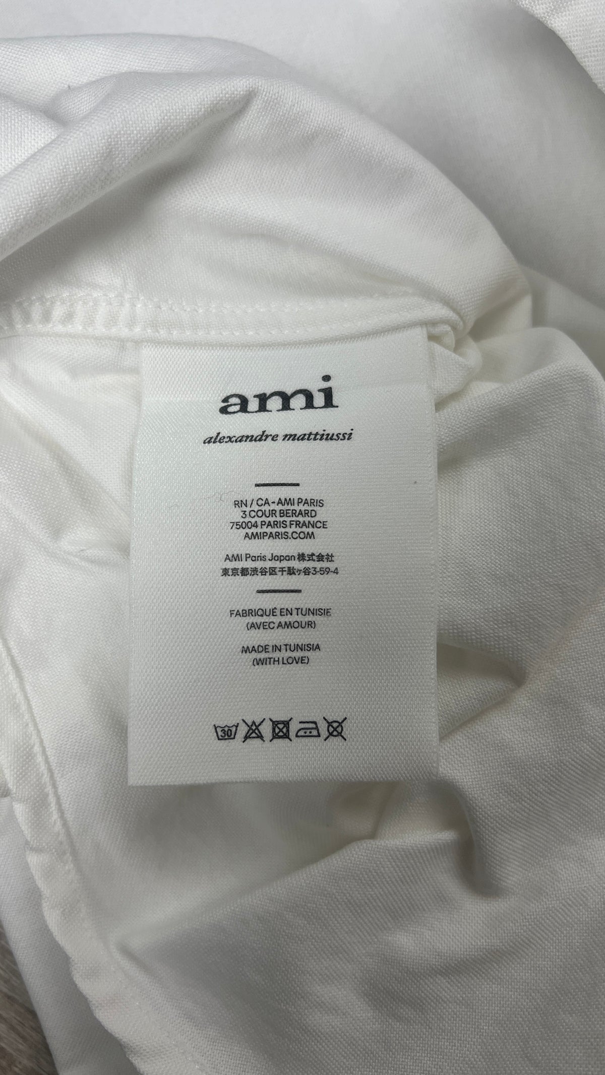 Hemd AMI Paris Ami de Cœur, Weiß, Größe XS — zusätzliches Foto 5