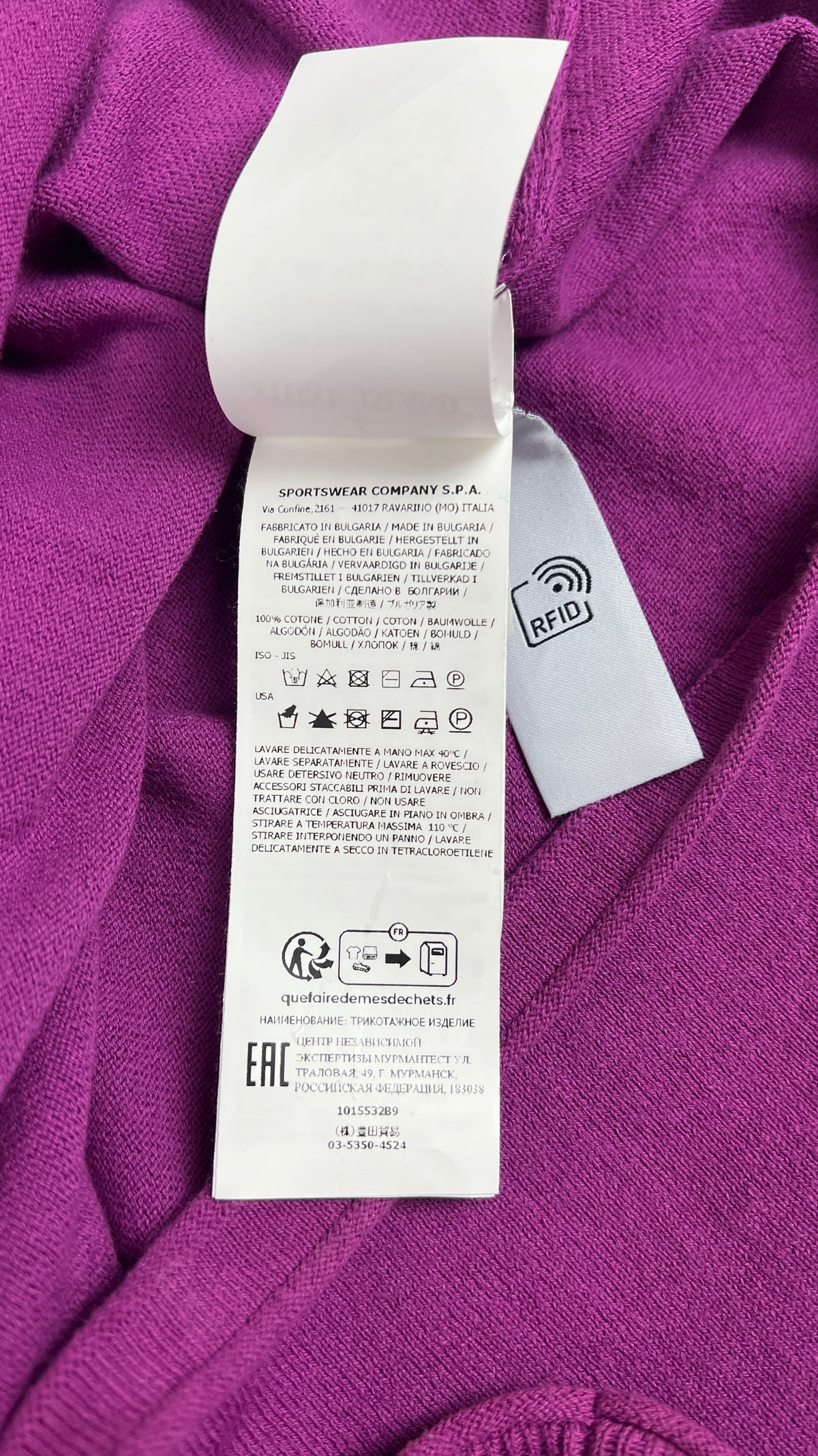 Pull Crewneck Stone Island en Coton, Violet, Taille M — photographie complémentaire 5