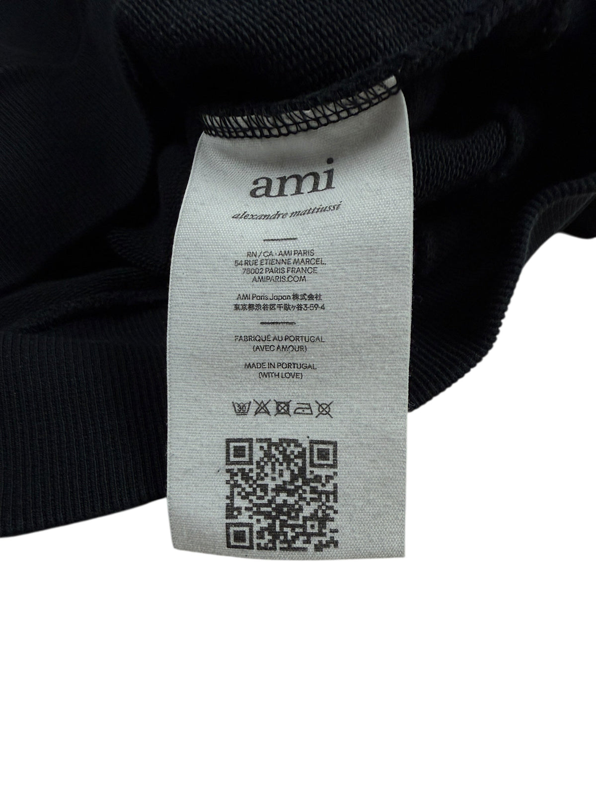 Hoodie Ami Paris noir taille XS - Détail
