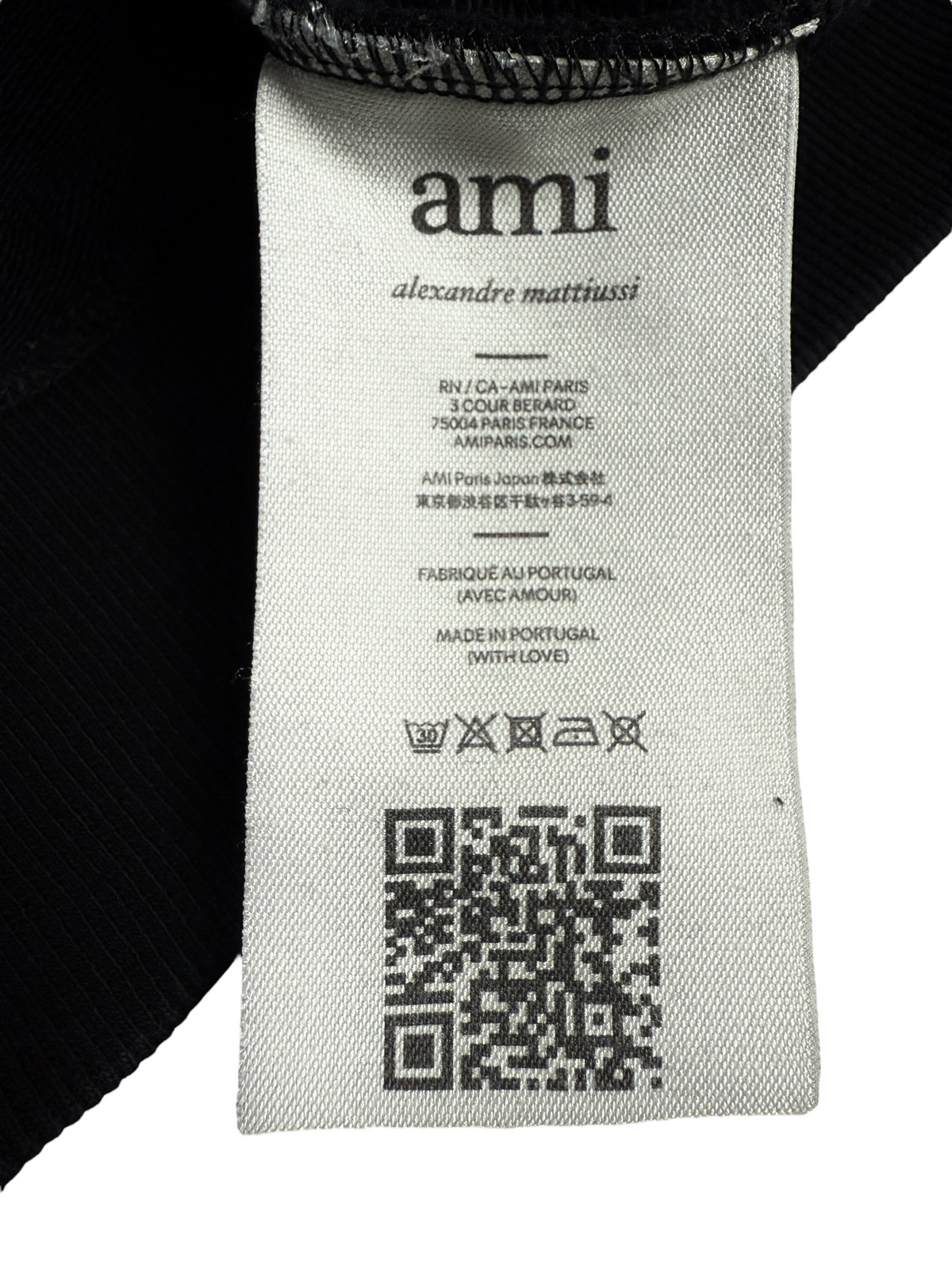Pull Ami Paris noir taille L - Détail