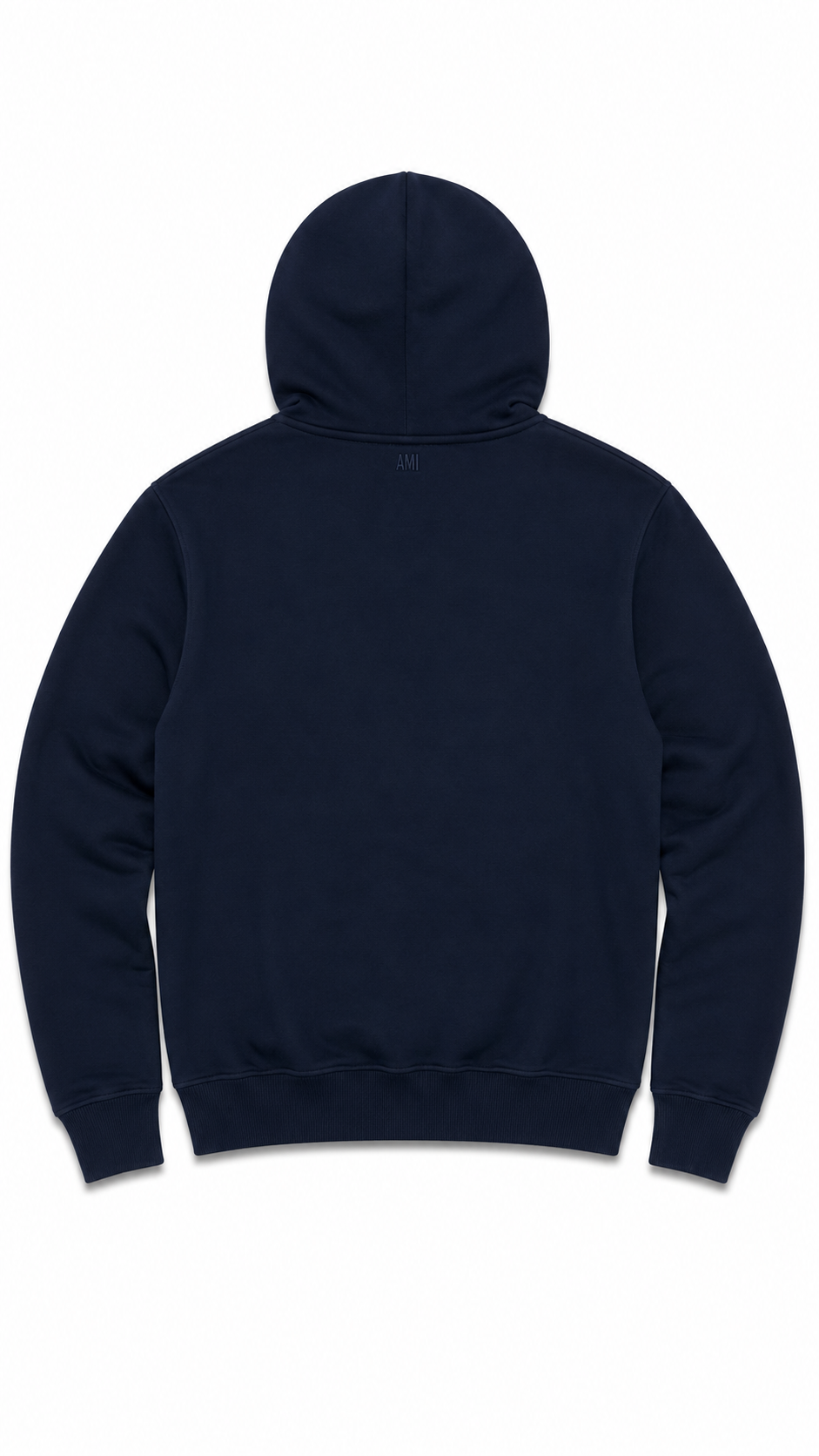 Sweat à capuche zippé Ami de Coeur AMI Paris marine neuf, molleton épais de coton biologique — vue 2