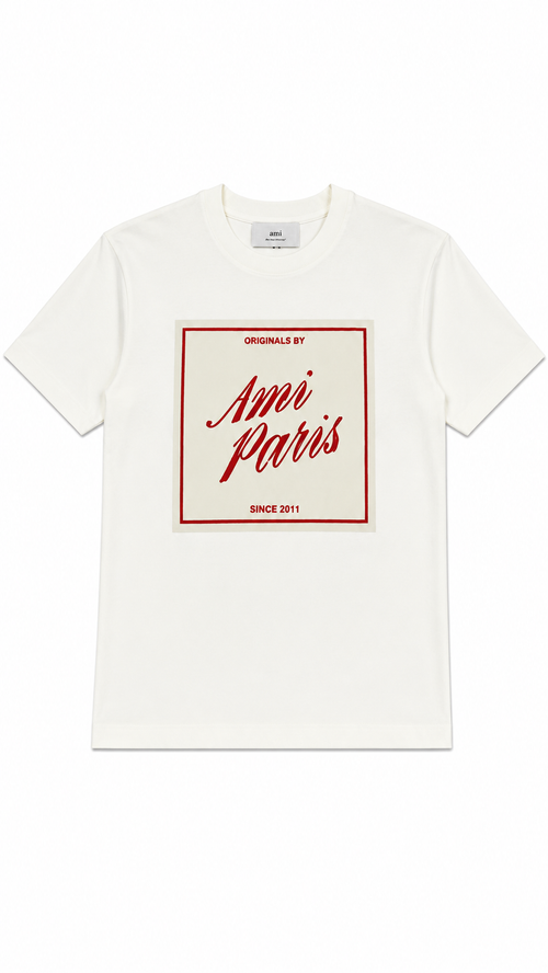 T-shirt AMI Paris Heritage Print - Bianco - Nuovo