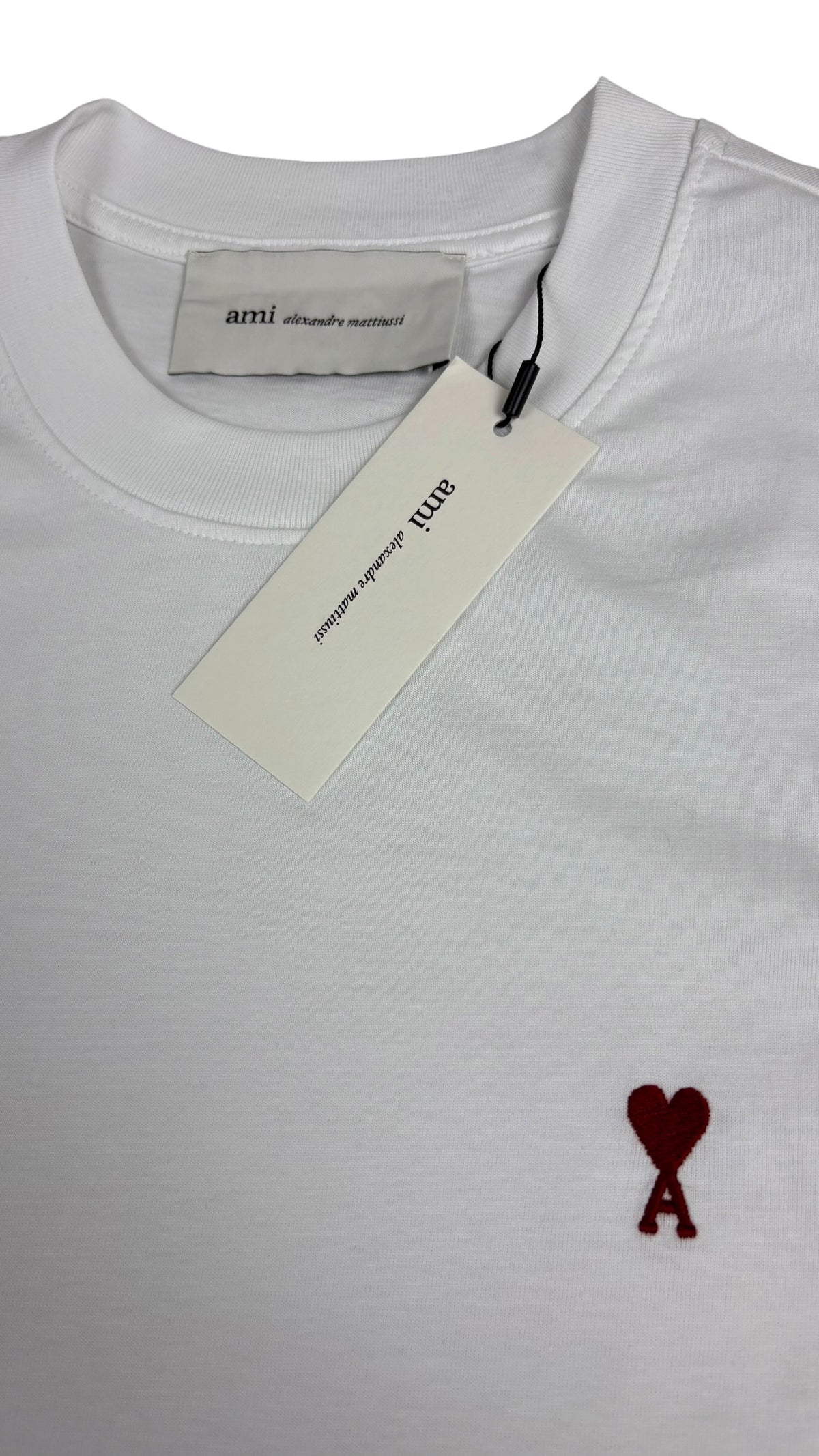 Tee-shirt AMI Paris Logo Rouge blanc neuf - vue 2/4