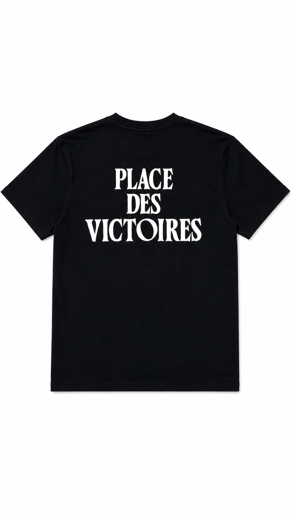 T-shirt Place des Victoires AMI Paris noir neuf, inscription Place des Victoires imprimée au dos — vue 2