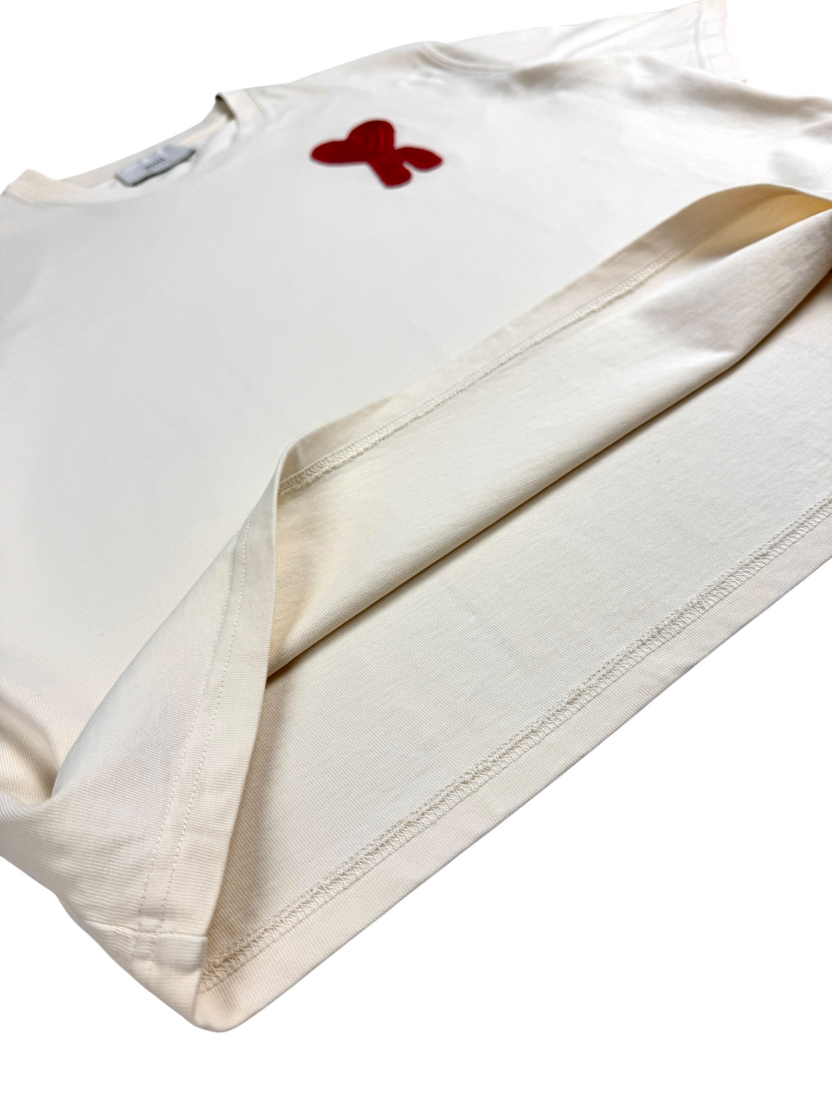 Tee-shirt Ami Paris cœur rouge crème taille S - Vue côté