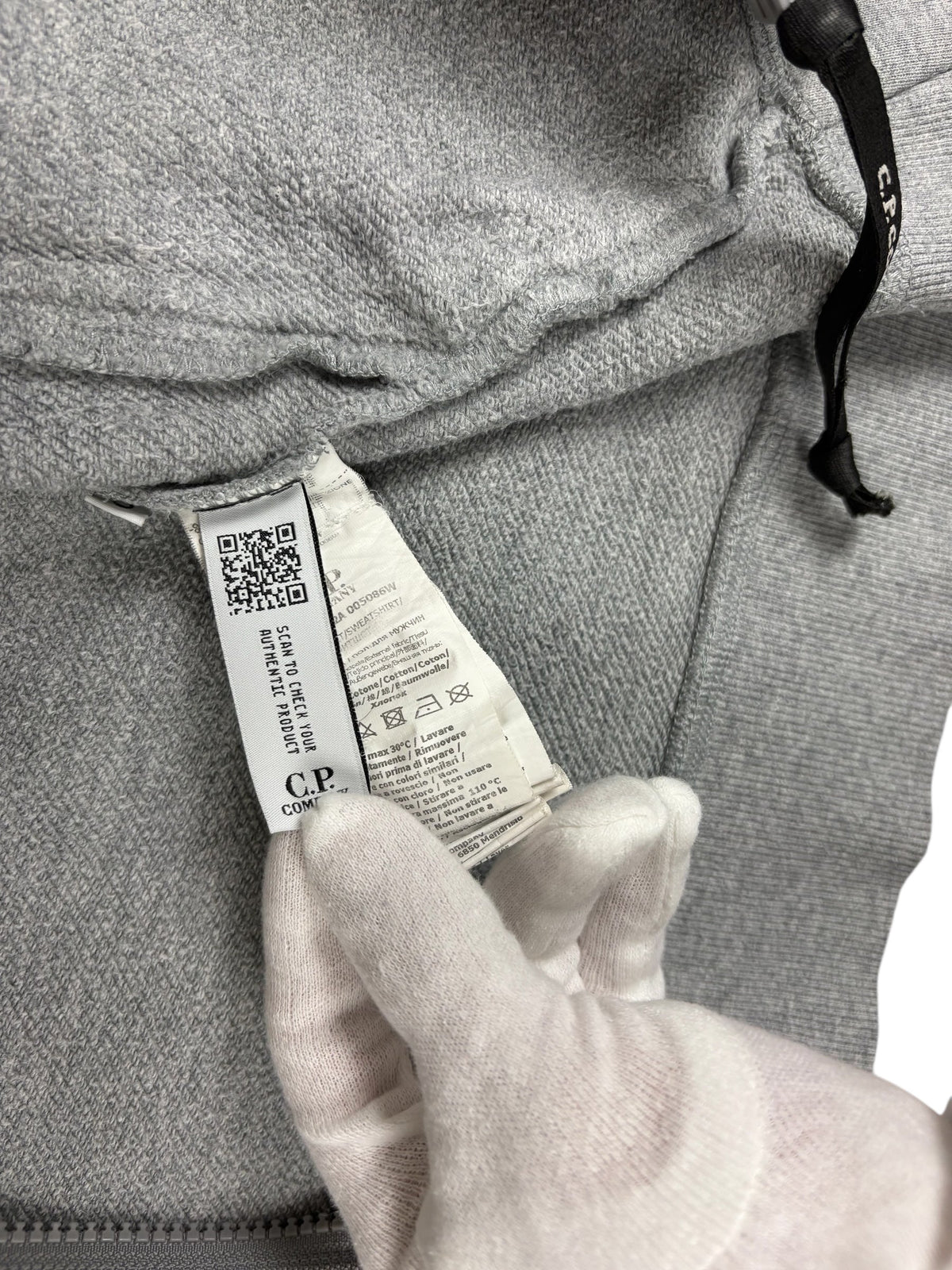 Gilet C.P Company gris taille S - Logo et étiquette
