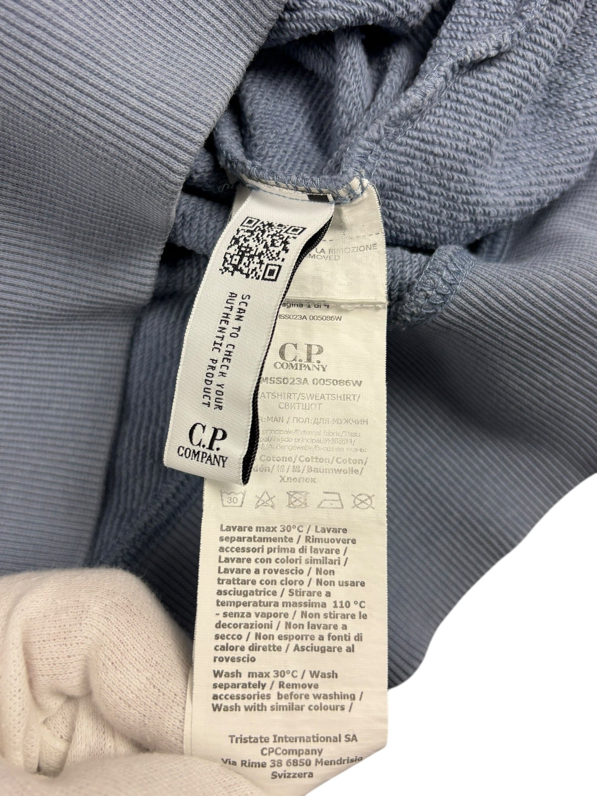 Hoodie C.P Company bleu taille M - Logo et étiquette