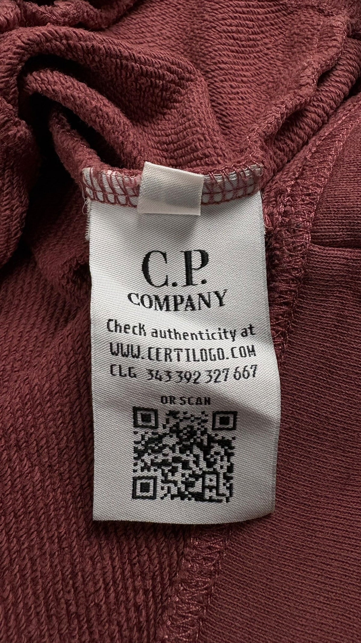Hoodie C.P Company bordeaux taille L - Vue côté