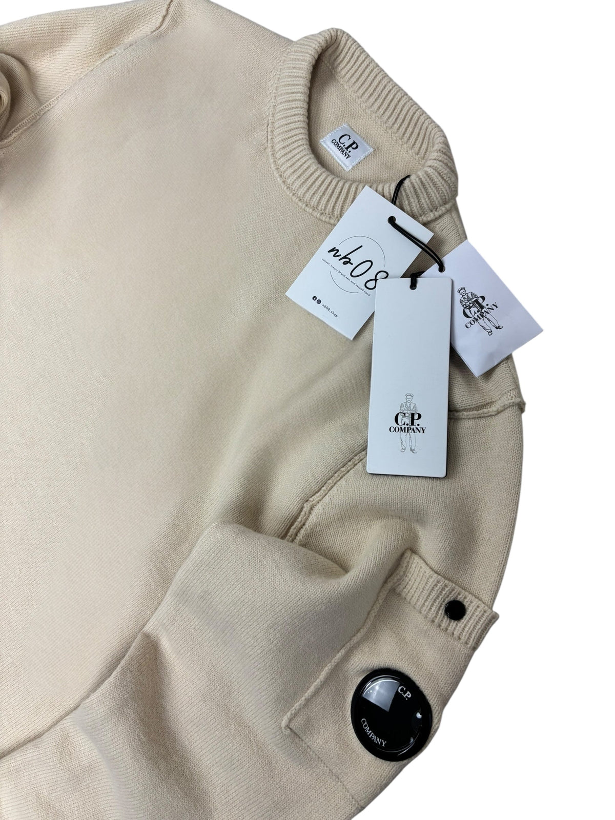 Pull C.P Company crème taille XS - Vue de dos