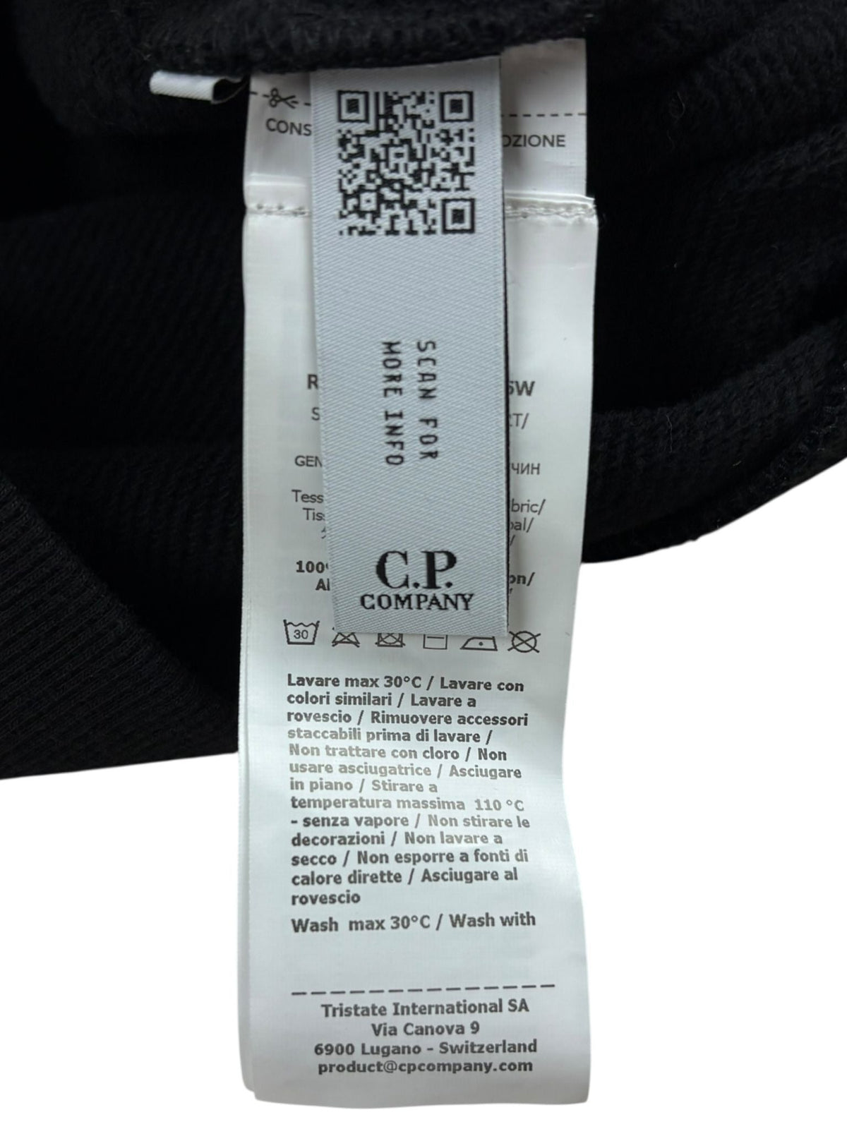 Sweat C.P Company noir taille S - Logo et étiquette