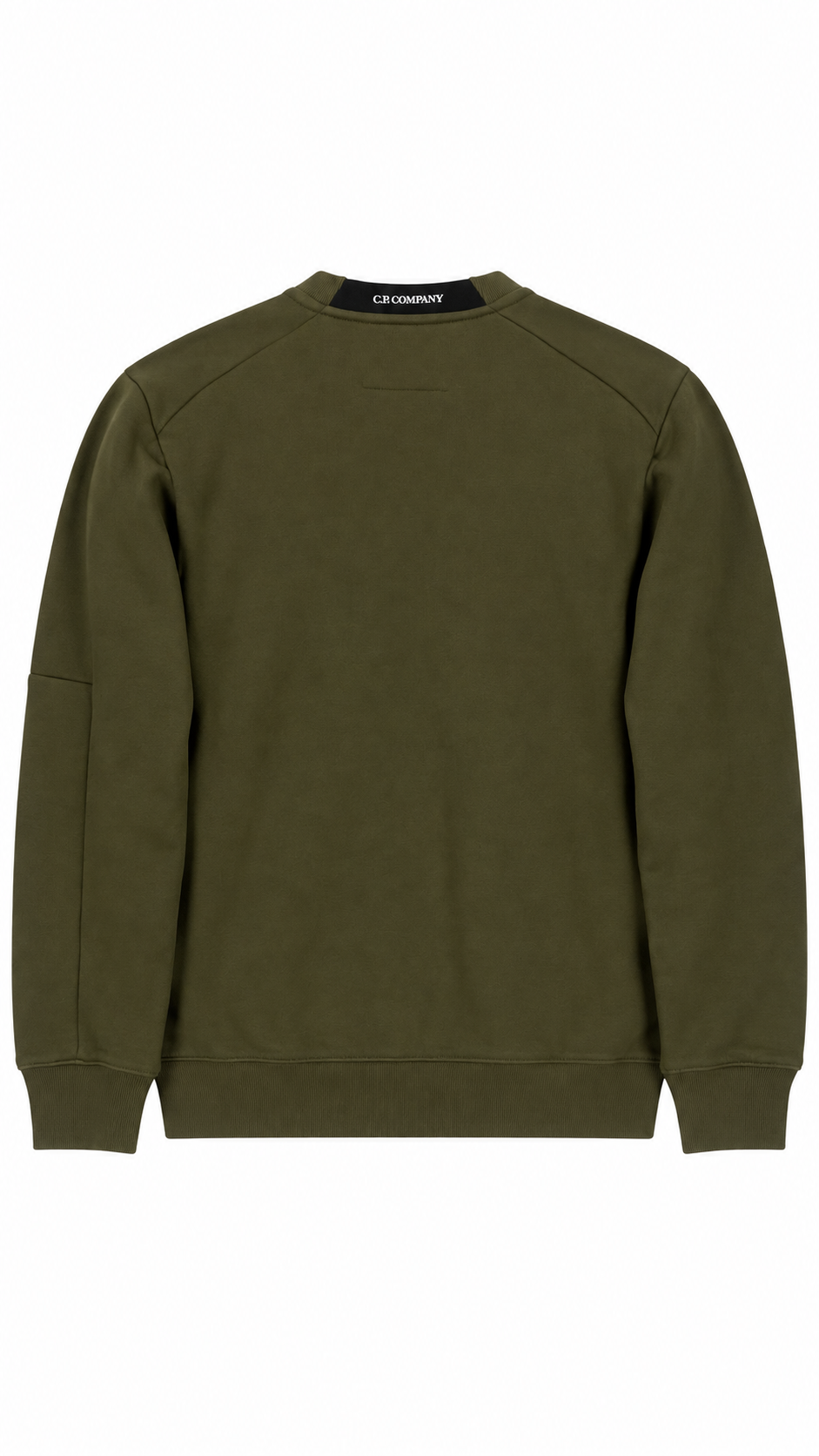 Sweat-shirt Crewneck C.P Company Diagonal Raised Fleece Lens Ivy Green kaki, vue de dos — vue 2