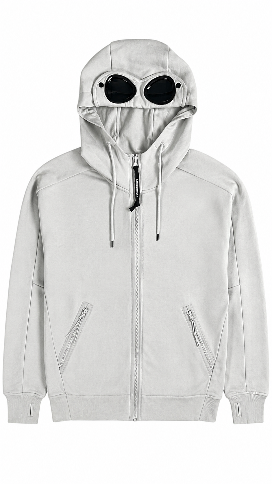 Sweat-shirt Hoodie Zippé C.P Company Goggle gris, neuf — vue 1