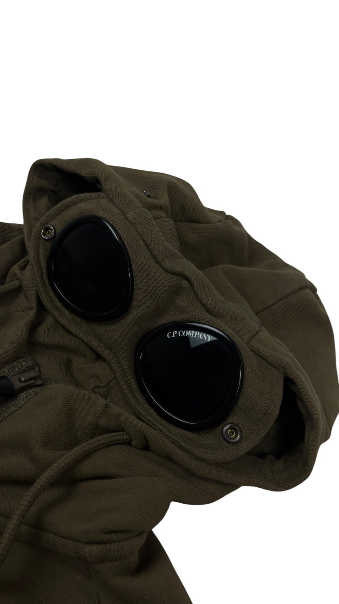 Zip-Hoodie C.P Company Goggle in Khaki, Größe S — Ansicht 2