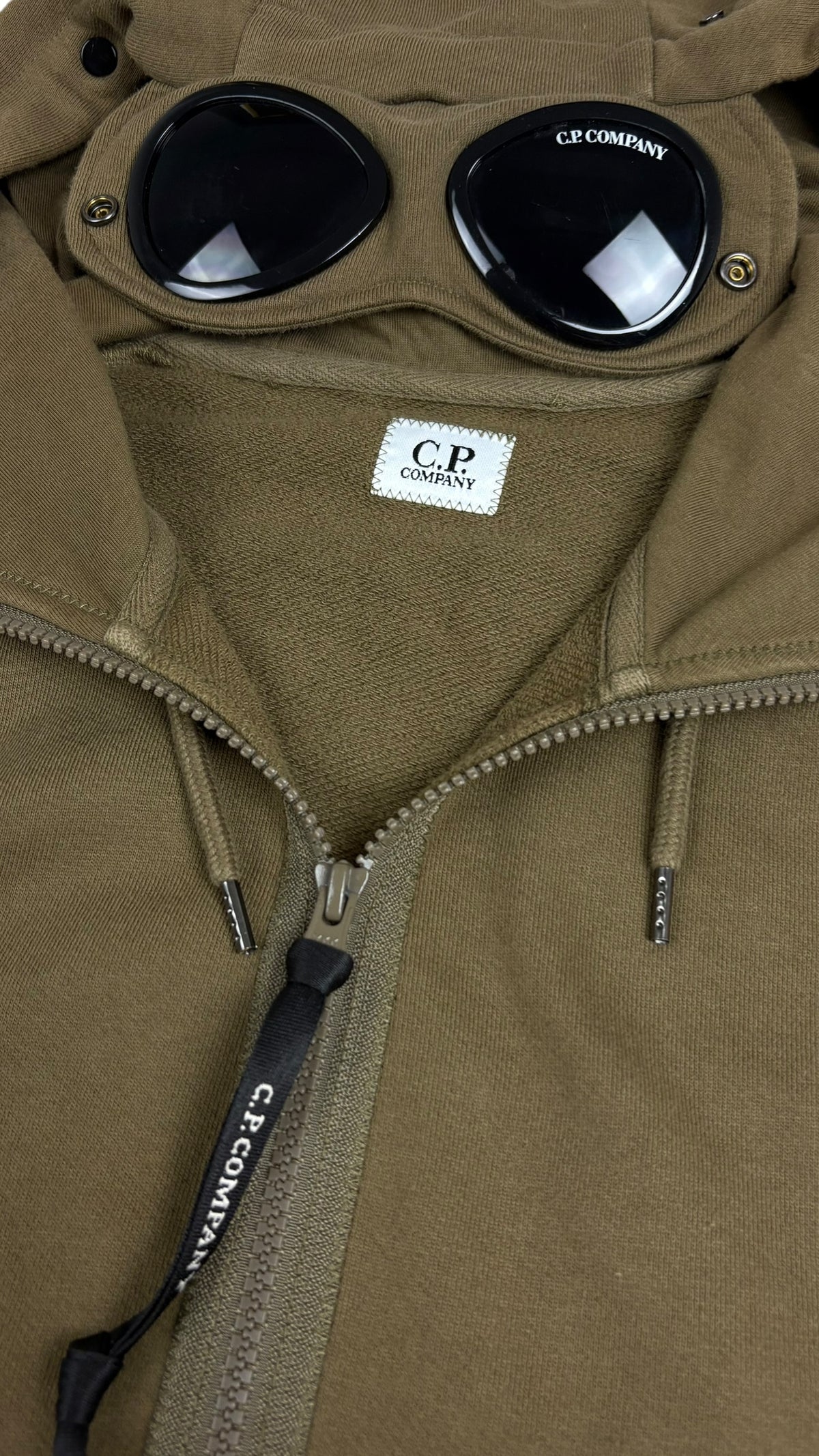 Sweat-shirt Hoodie Zippé C.P Company Goggle kaki taille XS — vue 2
