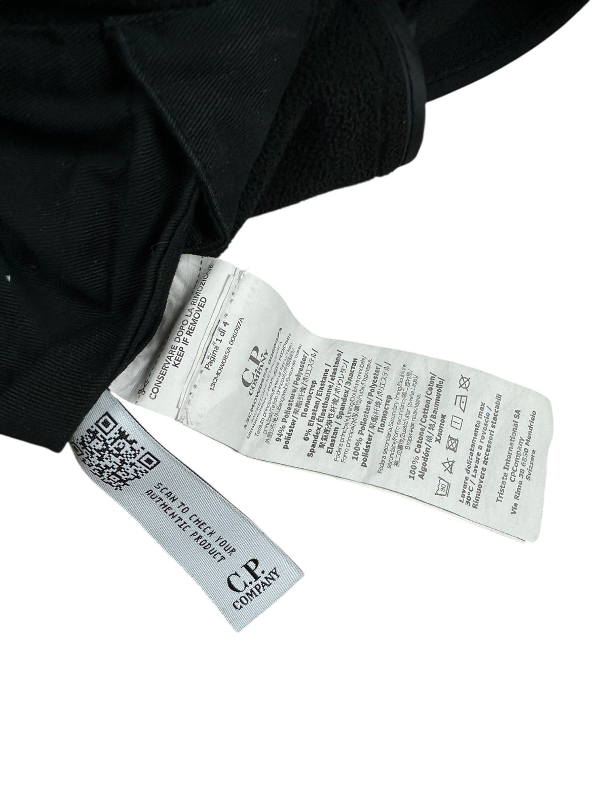 Veste C.P Company noir taille 52 - Logo et étiquette