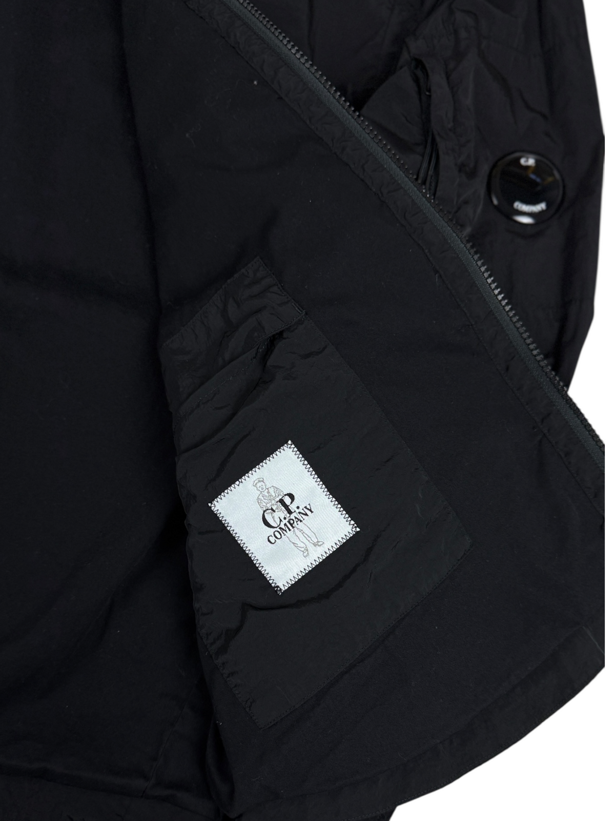 Veste C.P Company noir taille L - Logo et étiquette
