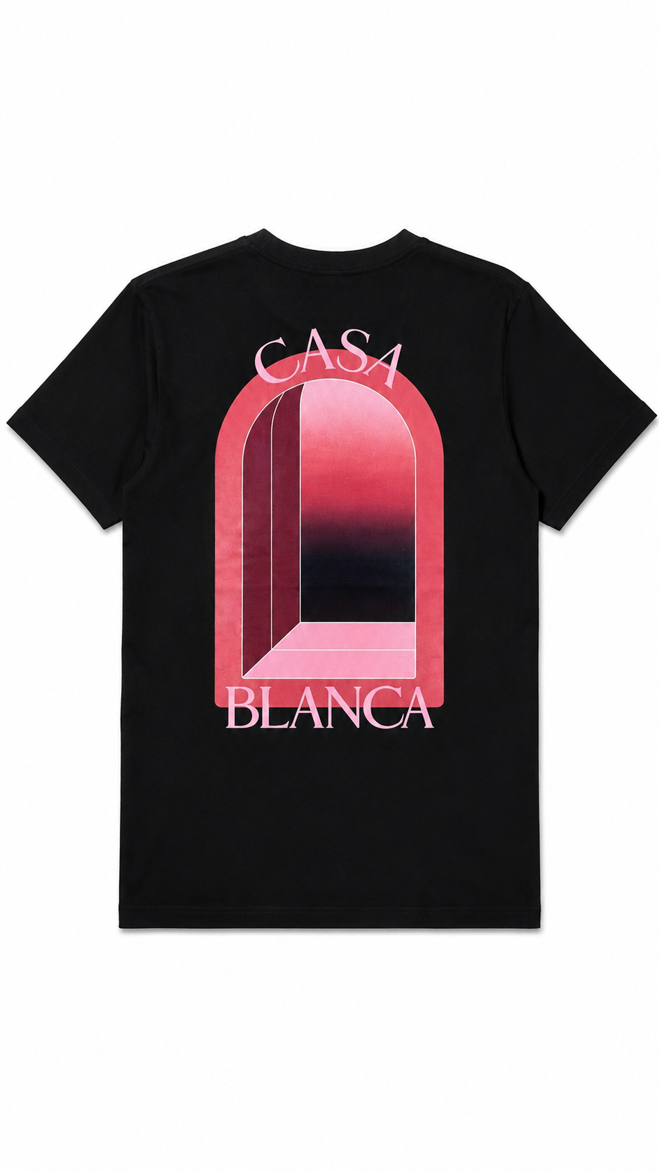 T-shirt Pink Arche Casablanca neuf, arche rose sérigraphiée en détail — vue 2