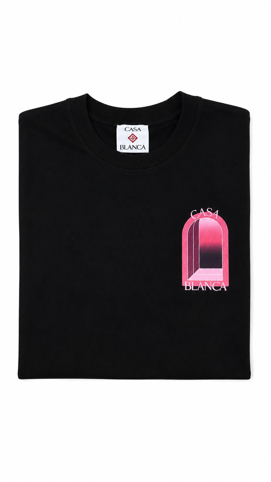 T-shirt Pink Arche Casablanca neuf, étiquette Casablanca Paris en détail — vue 4