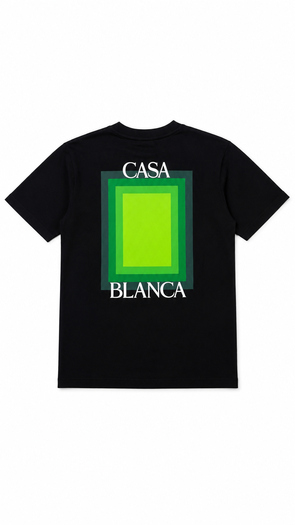 T-shirt Square Logo Casablanca noir neuf, jersey de coton coupe décontractée — vue 2