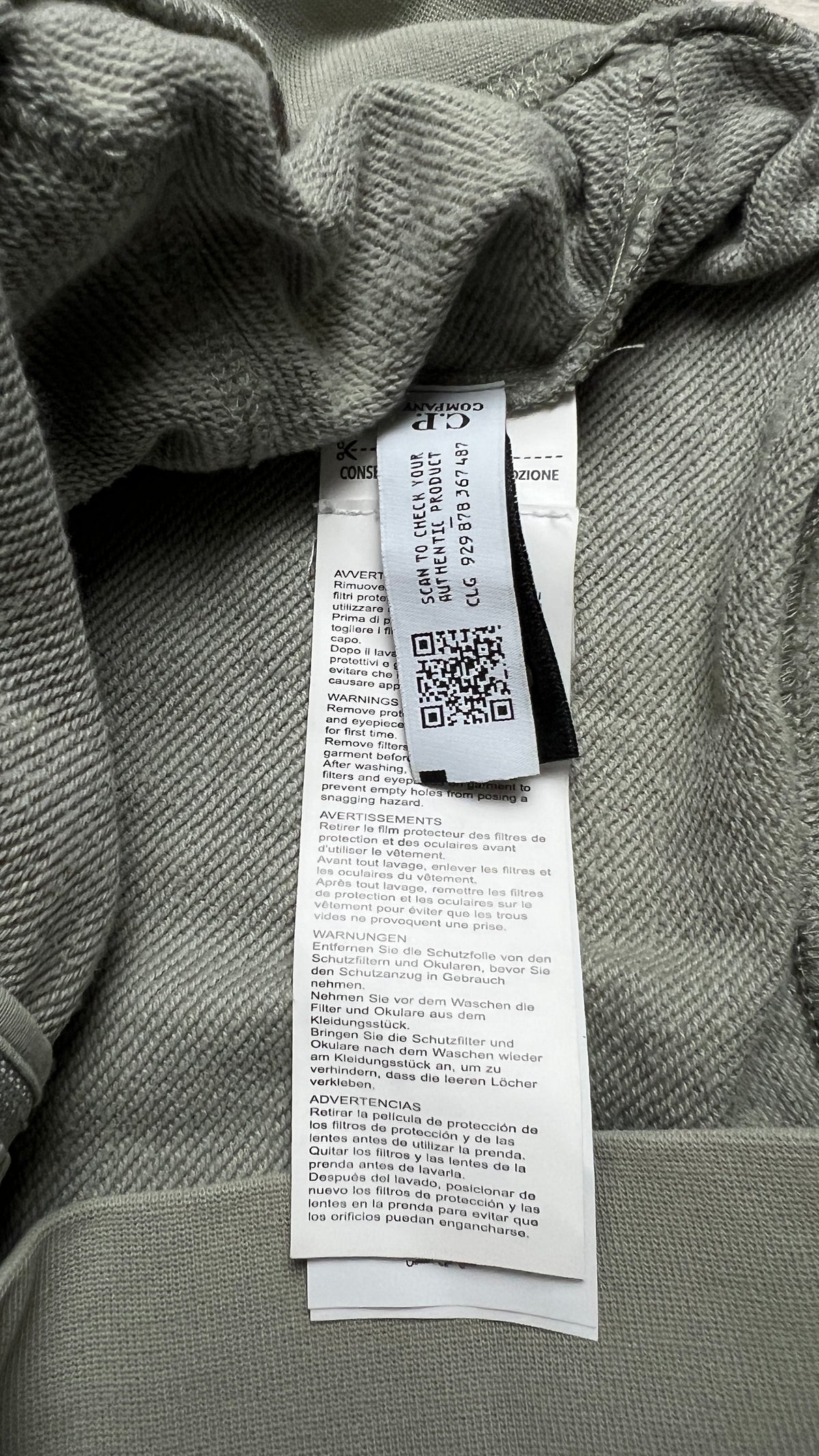 Sweat zippé C.P. Company Undersixteen beige 14 ans, détail matière — vue 5