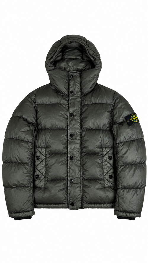 Doudoune à Capuche Stone Island Garment Dyed Down 26 GR X SQM N Vintage - Gris - Taille M