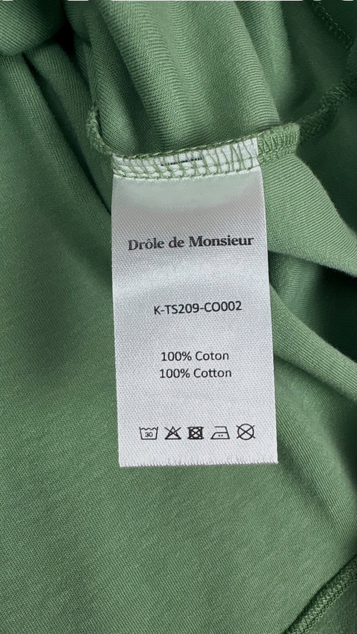 Tee-shirt Drôle De Monsieur Slogan Calligraphy vert - vue 4/4