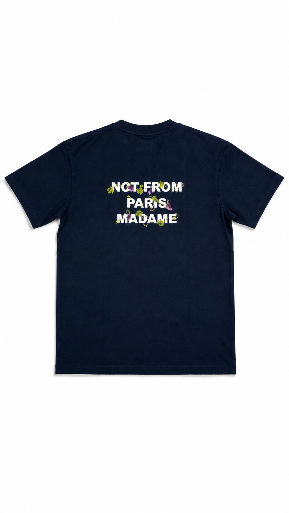 Tee-shirt Drôle de Monsieur Vine Embroidered Slogan bleu marine neuf - vue 2/4