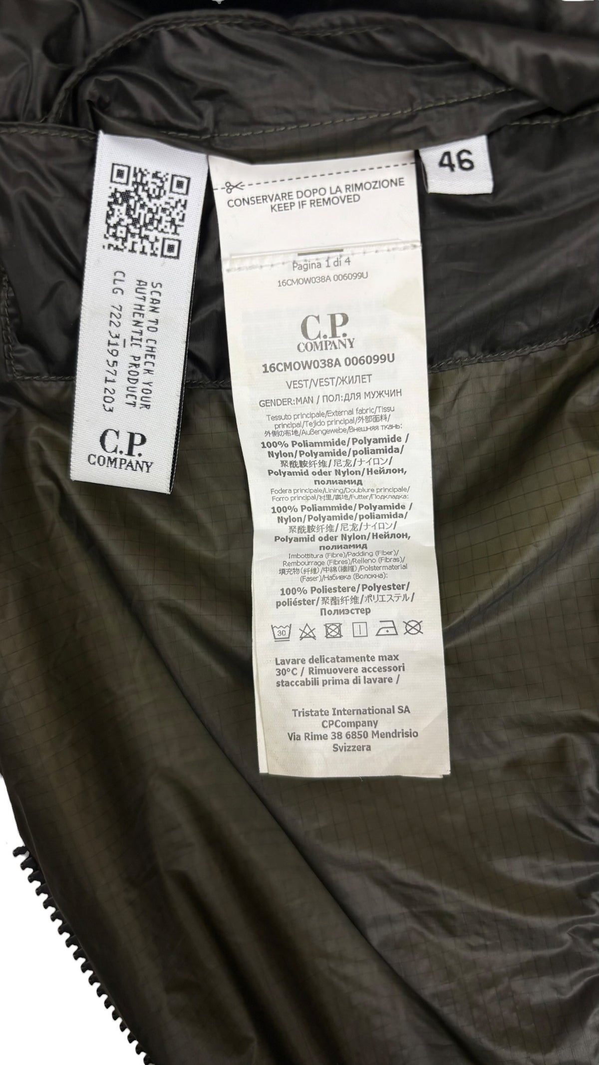 Gilet C.P Company Nada Shell Primaloft kaki taille 46 - vue 6/6
