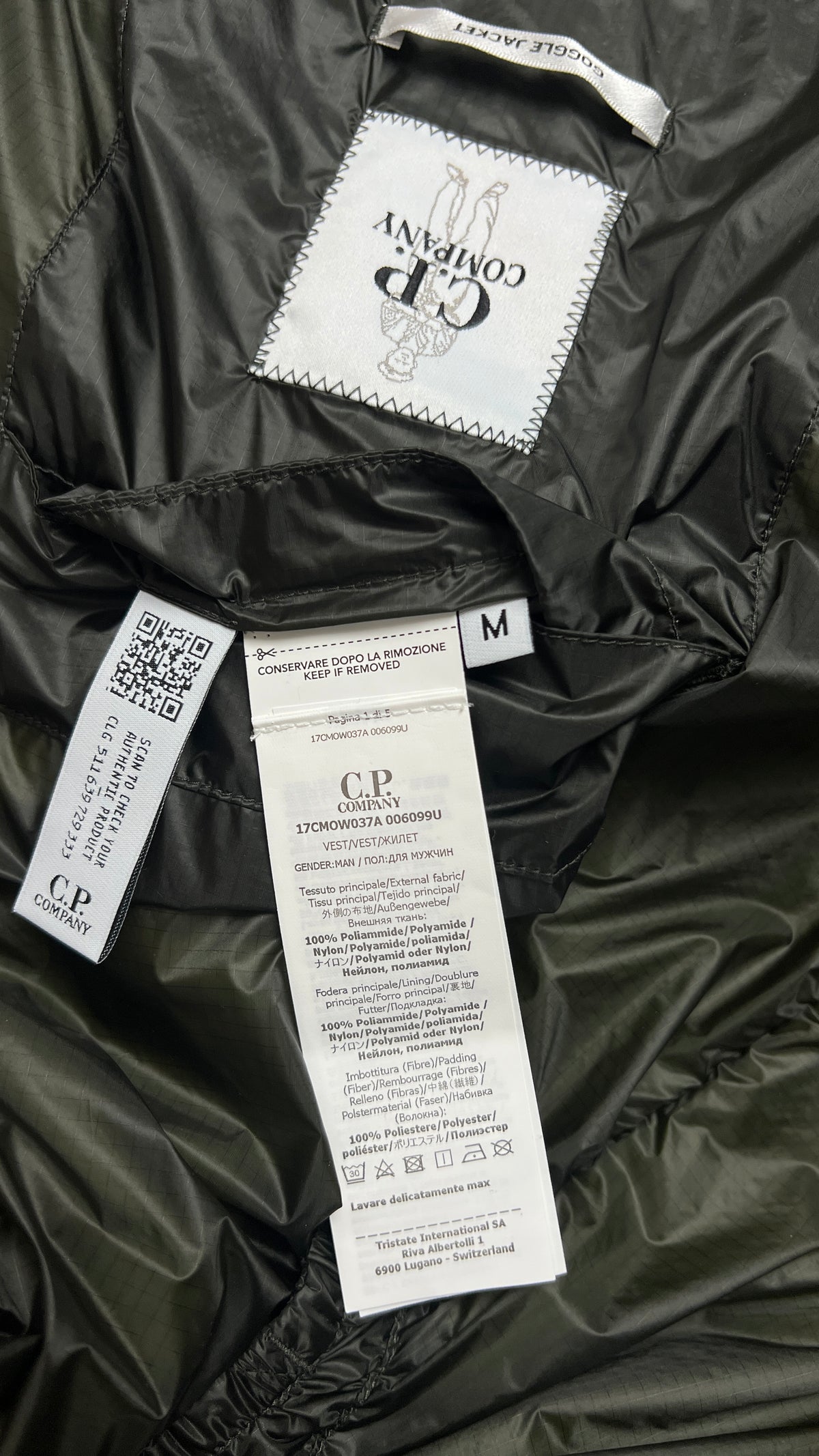 Gilet Doudoune C.P Company Nada Shell Goggle kaki, taille M, neuf – photo complémentaire 4 – NB08 Shop