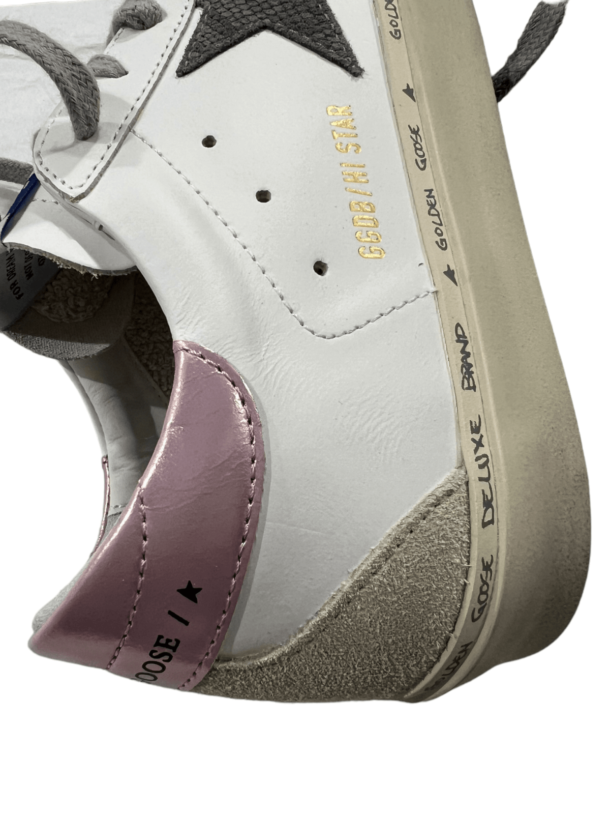 Sneakers Golden Goose Hi Star Classic With Spur blanc, détail matière et finitions — vue 2
