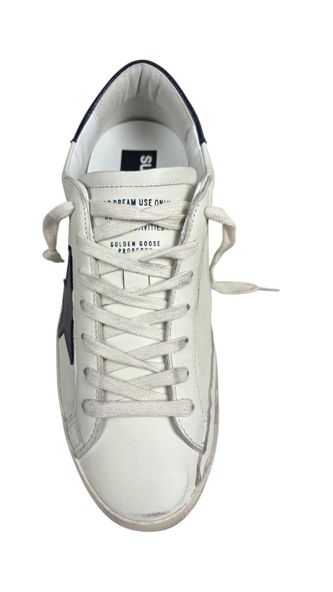 Sneakers Golden Goose Super-Star nappa beige bleu nuit neuf - vue 2/4