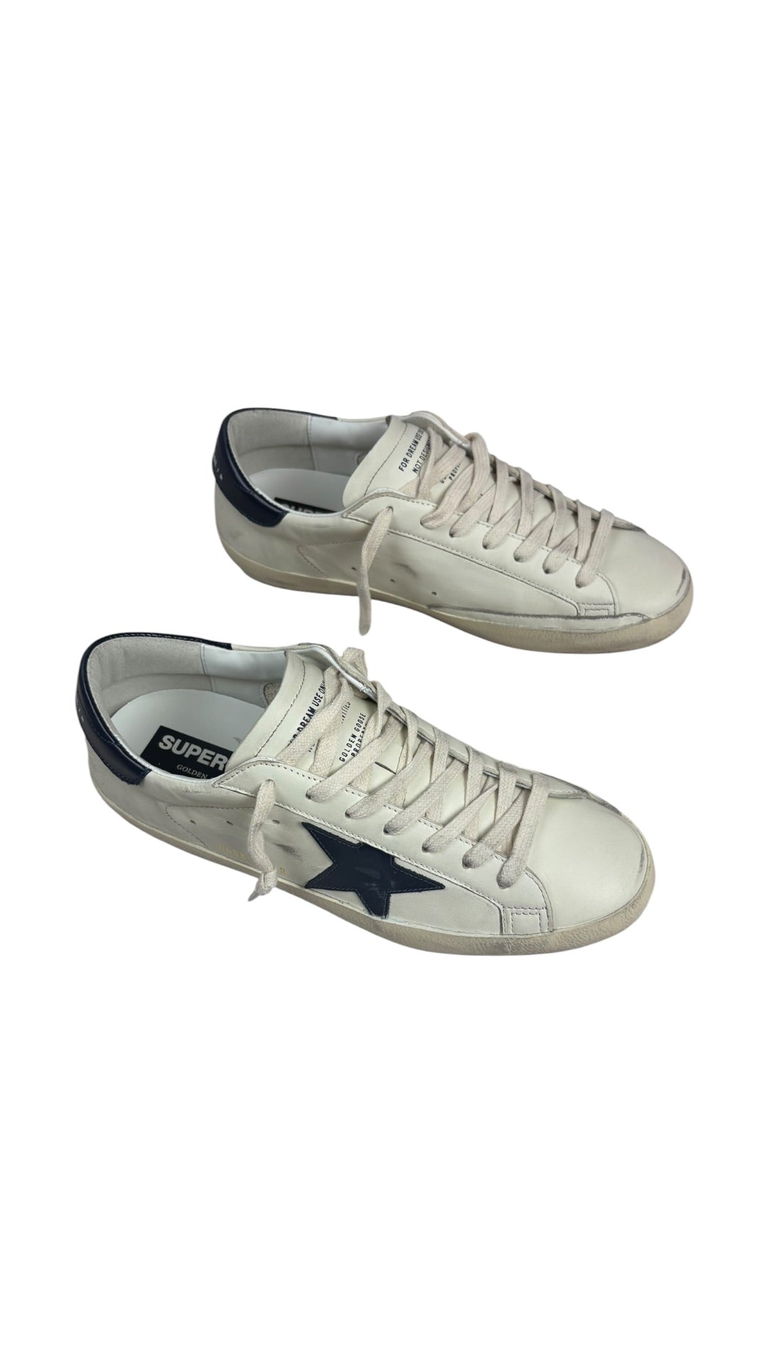 Sneaker Golden Goose Super-Star Nappa in Beige-Nachtblau, neu - Ansicht 3/4
