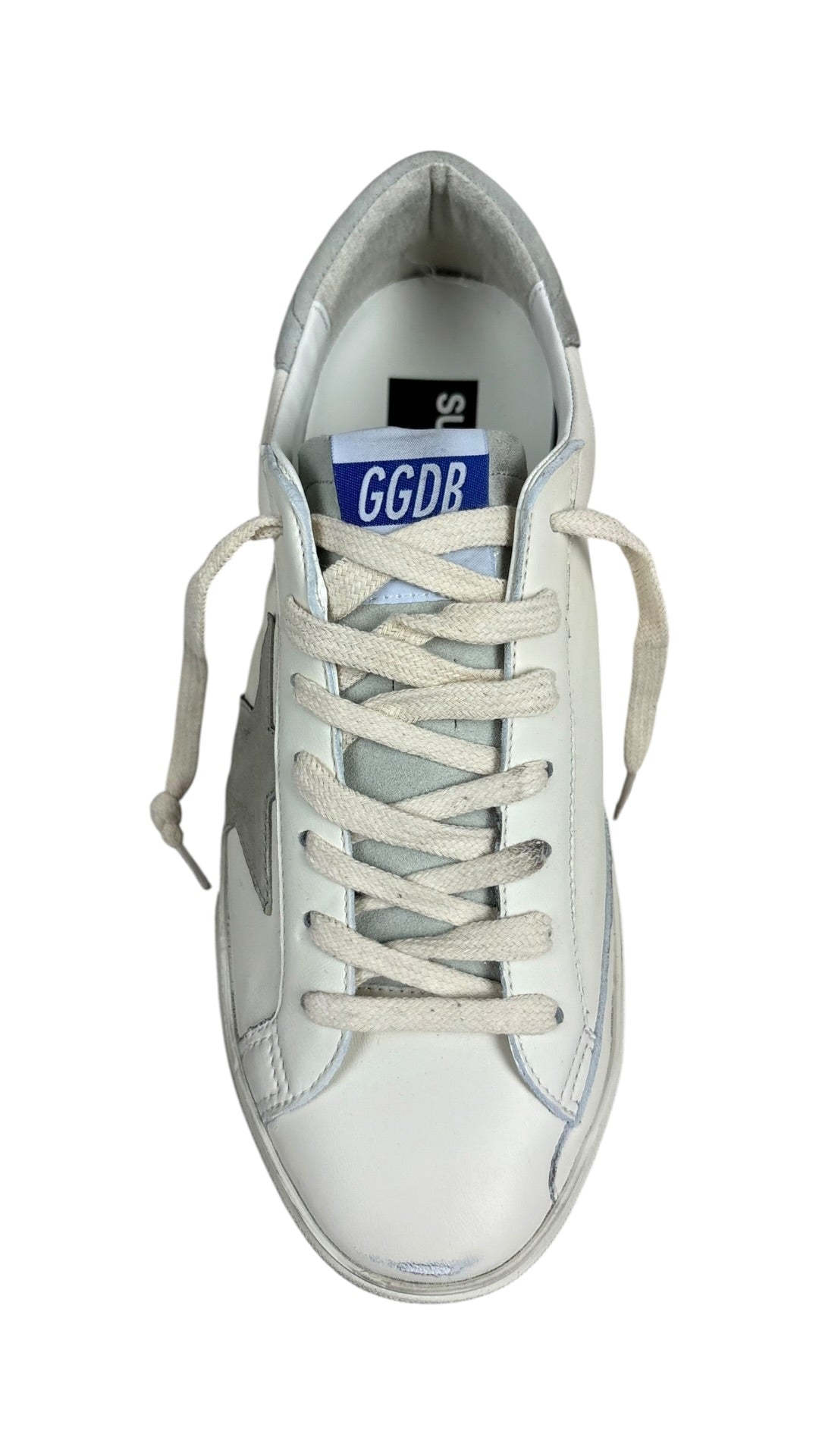 Sneakers Golden Goose Super-Star nappa et nubuck blanc gris glacé neuf - vue 2/4