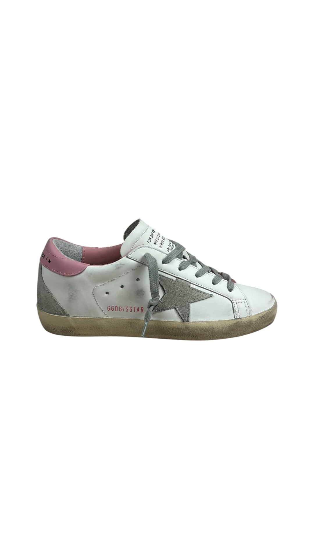 Sneakers Golden Goose Super-Star femme cuir blanc rose clair neuf - vue 1/4