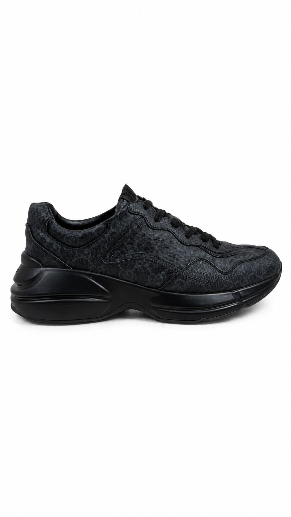 Sneakers Gucci GG Rhyton Black Monogram noir pointure 41.5, seconde main authentifiée NB08 — vue 1