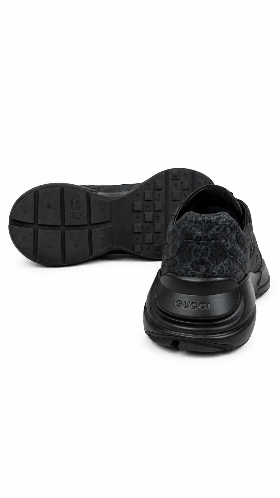 Sneakers Gucci GG Rhyton Black Monogram noir pointure 41.5, autre angle — vue 3