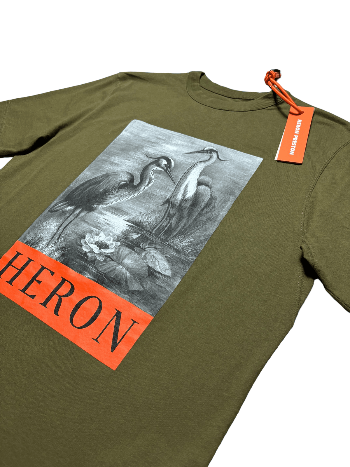 Tee-shirt Heron Preston kaki, seconde main authentifiée NB08, vue de dos — vue 2