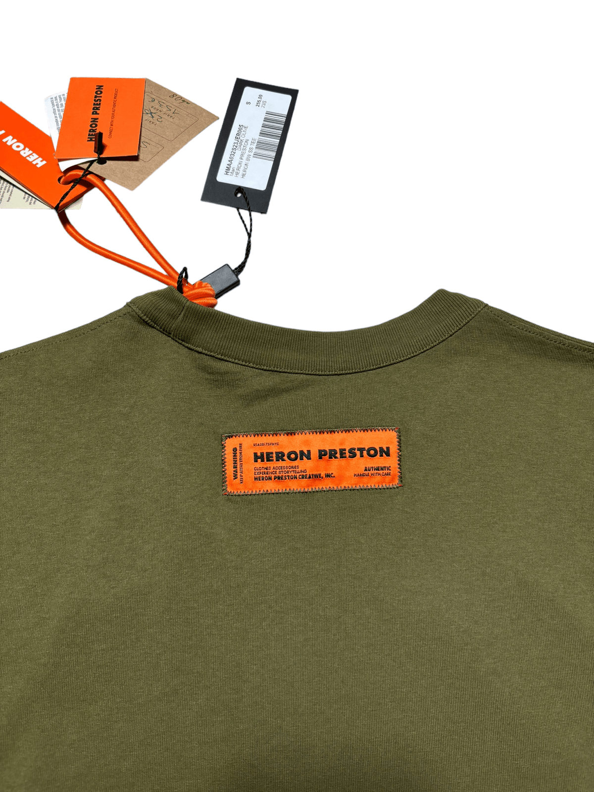 Tee-shirt Heron Preston kaki, seconde main authentifiée NB08, vue de côté — vue 5