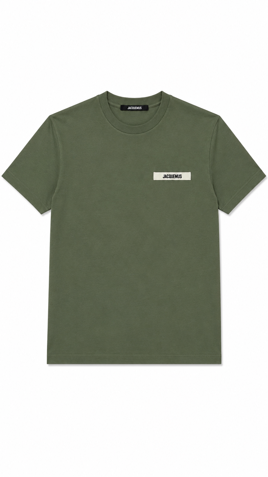 T-shirt Gros Grain Jacquemus kaki neuf, ruban logo gros-grain brodé sur la poitrine — vue 1