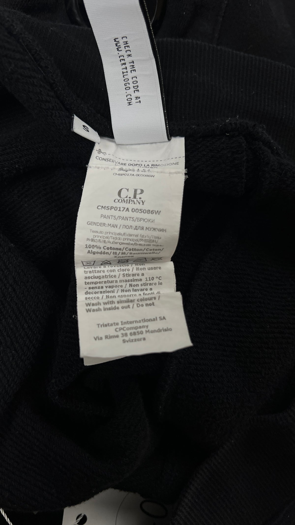 Jogging C.P Company Diagonal Raised Fleece Lens noir, taille S – photo complémentaire 3 – NB08 Shop