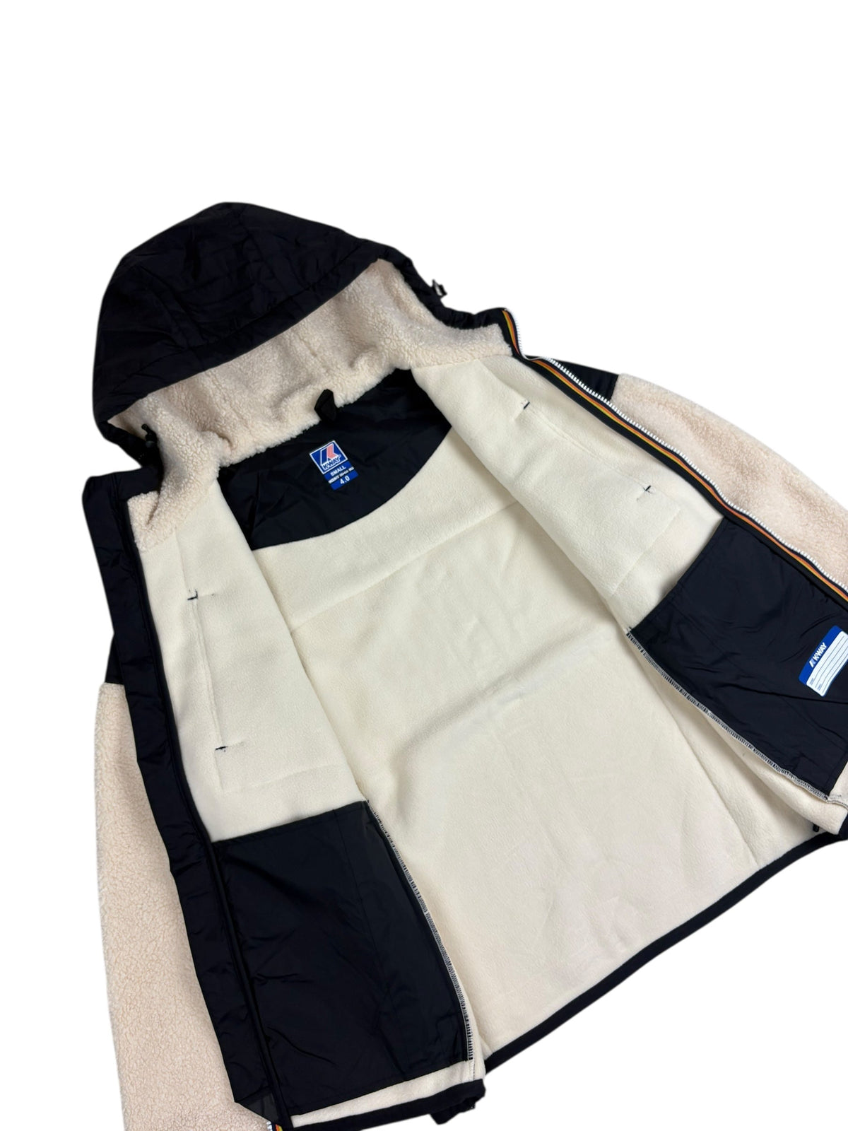 Giacca K-Way crema / nera taglia S - Dettaglio