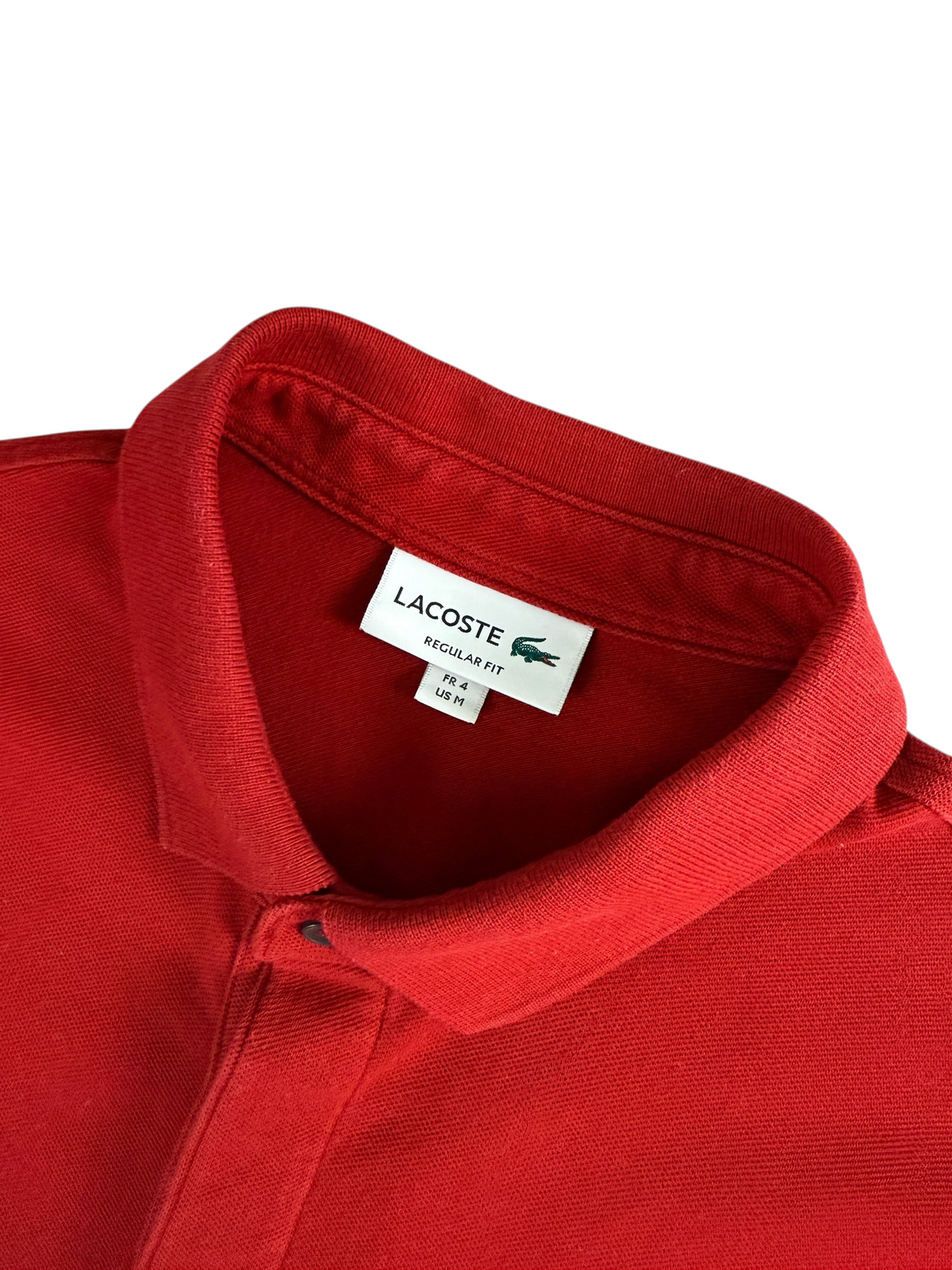 Polo Lacoste rouge taille M - Détail
