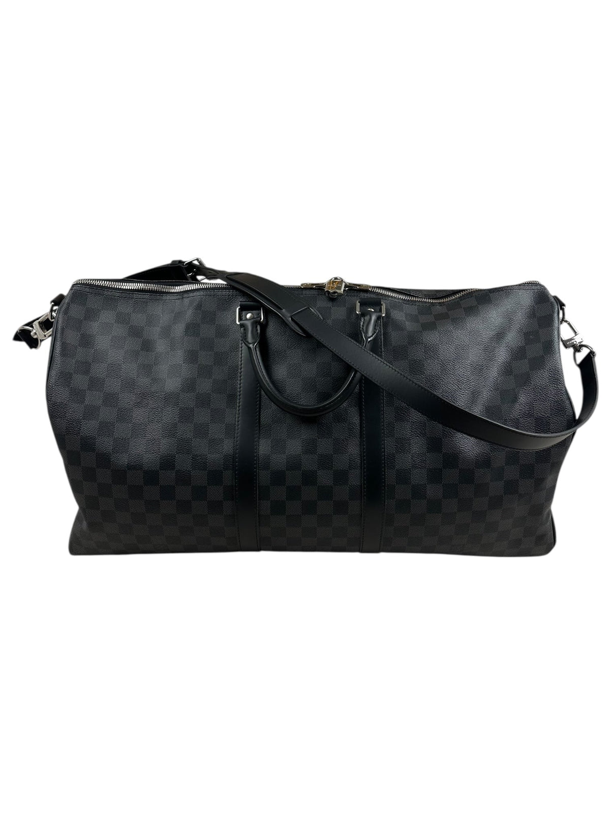 Sac Louis Vuitton noir / gris taille 55 - Vue de face