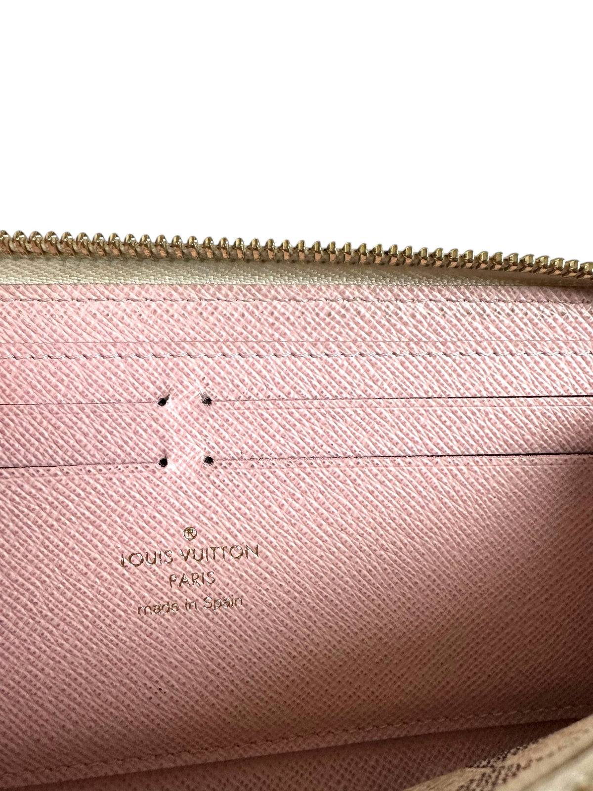 Porte-feuille Louis Vuitton Clémence Damier Azur rose taille UNI - vue 4