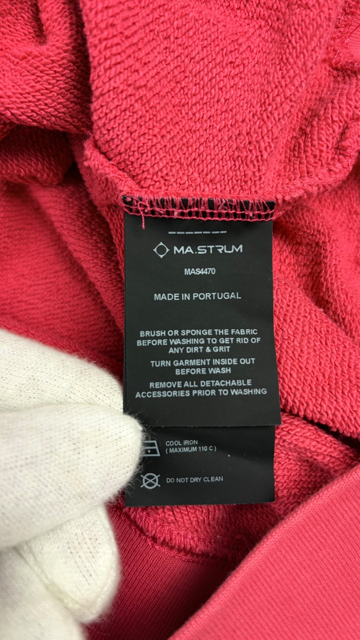 Pull crewneck MA.Strum rose taille M, détail étiquette — vue 4