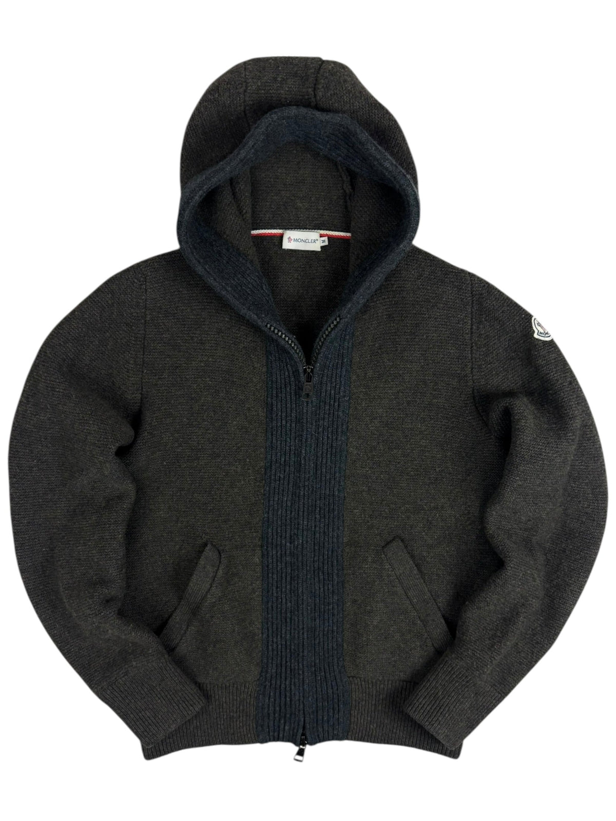 Cardigan Moncler kaki / gris taille M - Vue de face