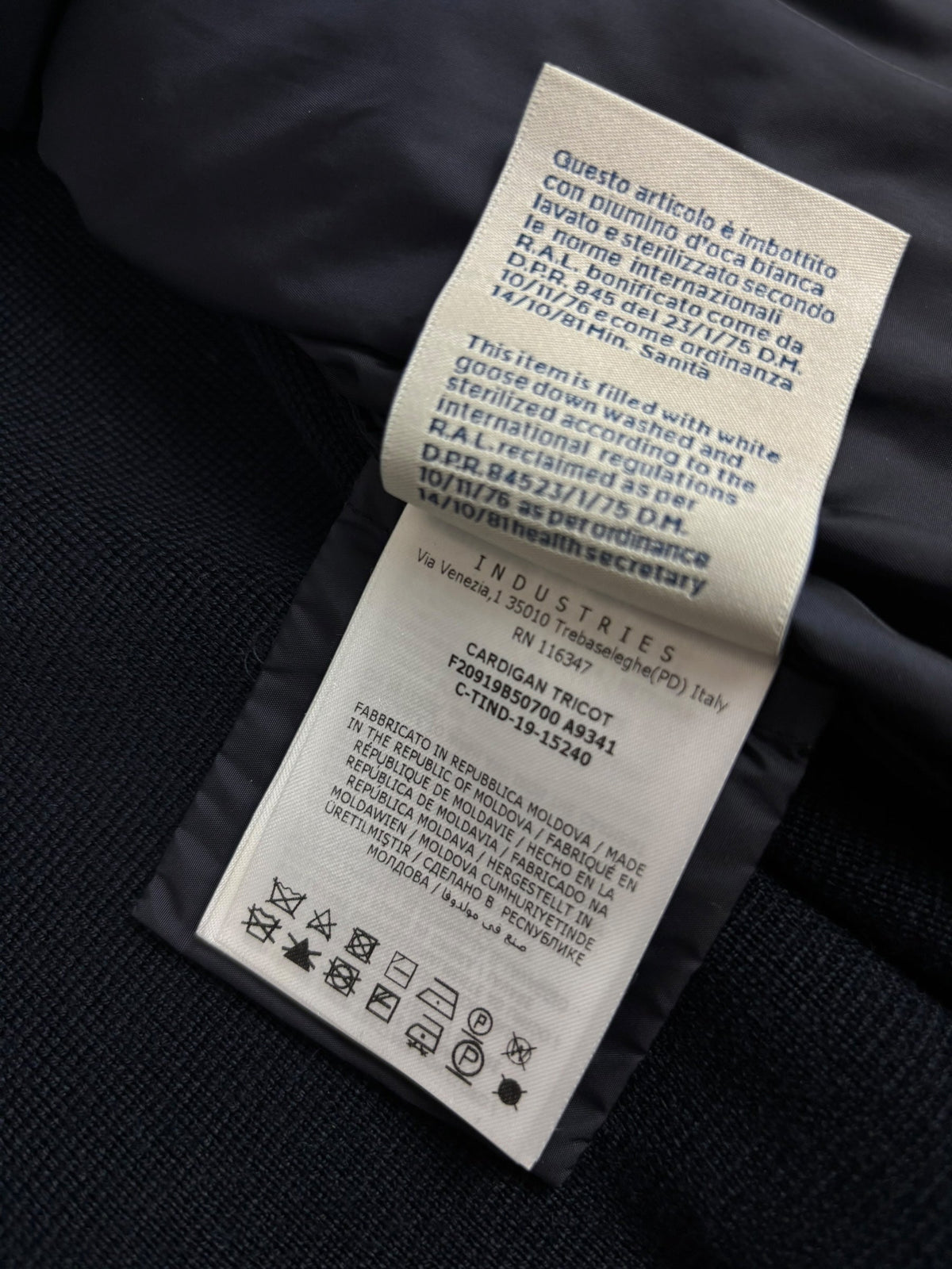 Cardigan Moncler marine taille XL - Vue 6