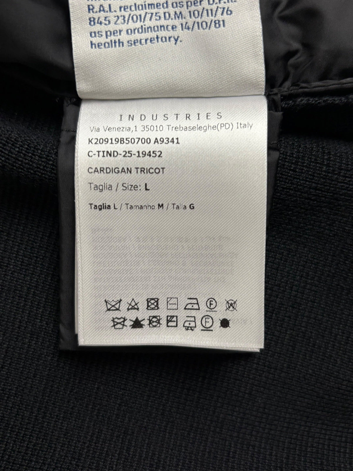 Cardigan Moncler noir taille L - Vue côté